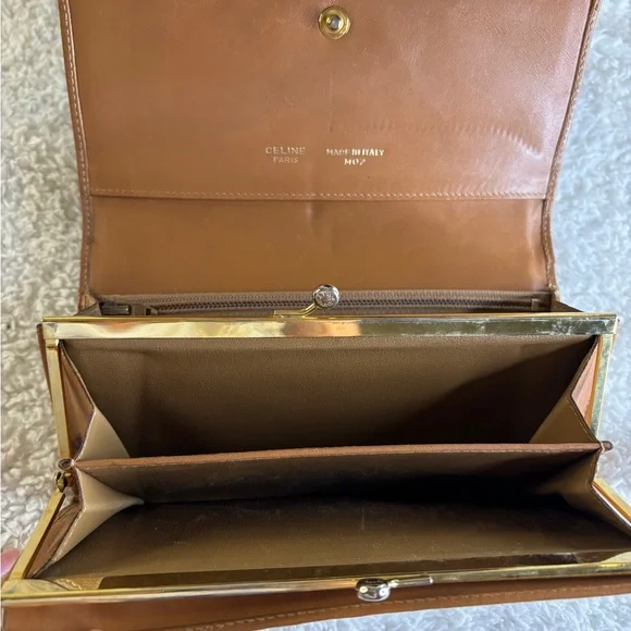 Celine Macadam Monogram Flap Kisslock Long Wallet Purse in EUC - Picture 7 of 15